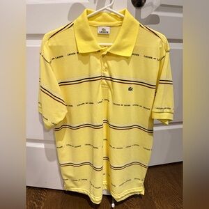 Vintage 90’S LACOSTE Classic Logo Yellow Polo Top Shirt Men’s Size XL